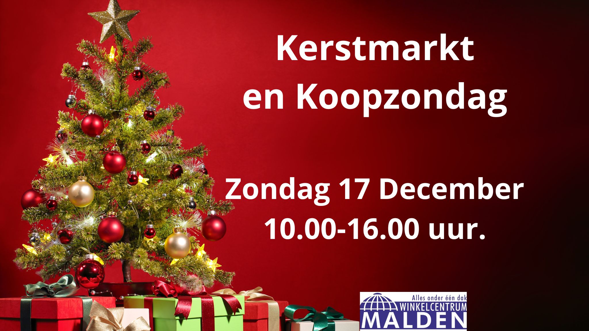 Kerstmarkt 17 december Winkelcentrum Malden