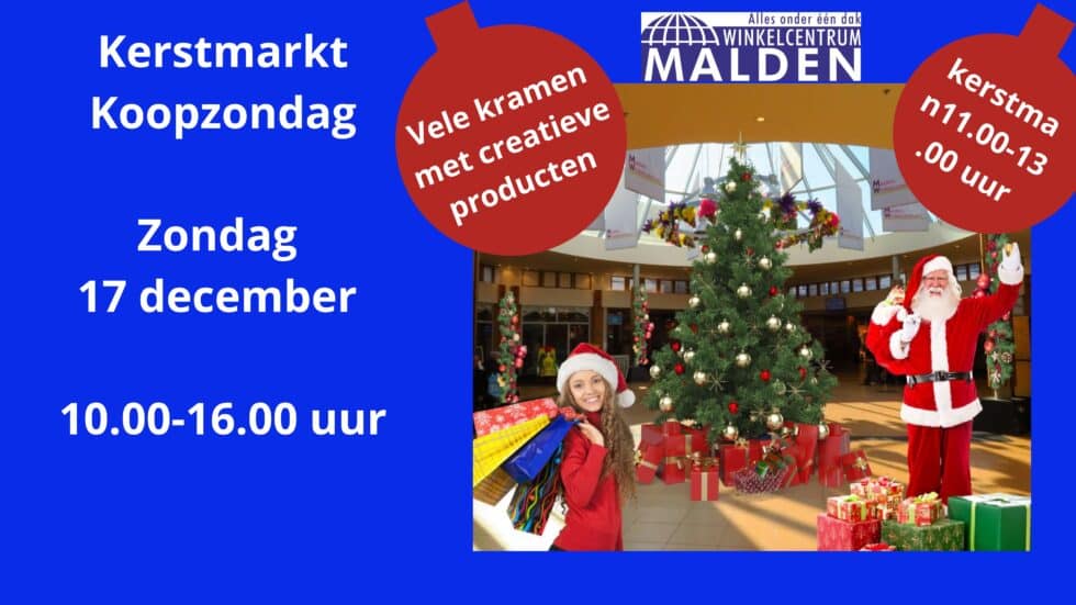 Kerstmarkt 17 december Winkelcentrum Malden