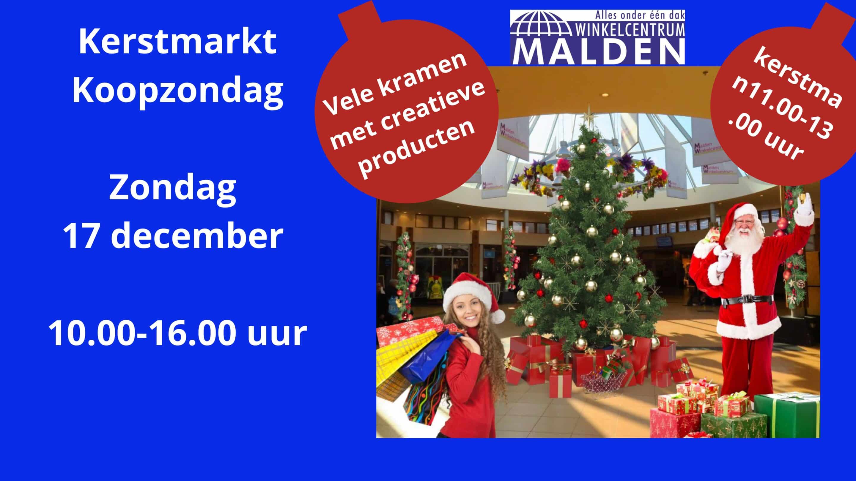 Kerstmarkt 17 december Winkelcentrum Malden